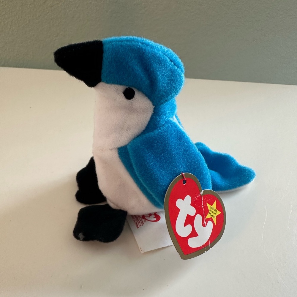 Ty - Teenie Beanie Baby: Rocket the Blue Jay - Perfect Condition!